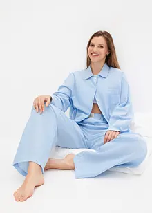 Oversized, vevd pyjamas med knapper, bonprix