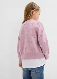 Cardigan med hullmønster, bonprix