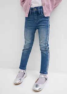 Skinny-jeans med paljettbånd langs siden, bonprix