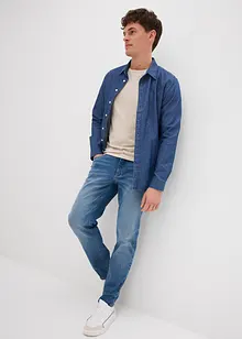 Relaxed Fit-jeans i formstabil, slitesterk denim med stretch, tapered, bonprix