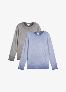 Langermet topp i økologisk bomull (2-pack), bonprix