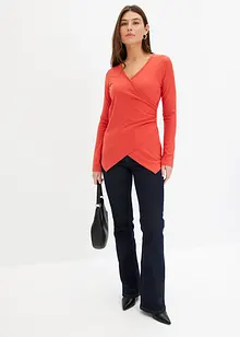 Ribbet topp i omslagsstil, bonprix