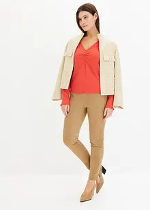 Ribbet topp med V-hals, bonprix