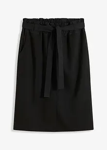 Skjørt i trikotmateriale med vevde detaljer, bonprix