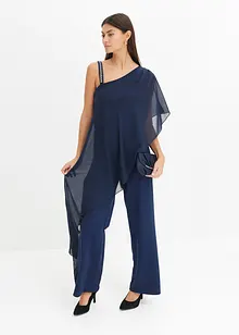 One shoulder-jumpsuit med stropp og strass, bonprix