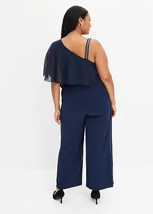 One shoulder-jumpsuit med stropp og strass, bonprix