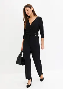 Jumpsuit med belte og 3/4-lange ermer, bonprix