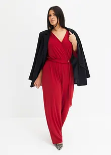 Jumpsuit med belte og 3/4-lange ermer, bonprix