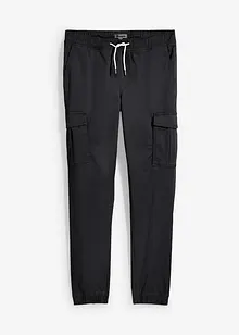 Slim Fit pull on-bukse med stretch og cargolommer, Straight, bonprix