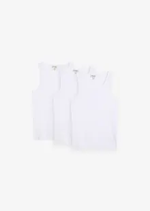 Singlet i mykt ribbet materiale (3-pack), bonprix