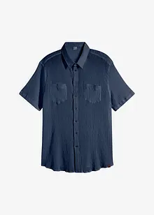 Kortermet crinkle skjorte i 100% bomull, bonprix