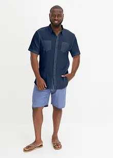 Kortermet crinkle skjorte i 100% bomull, bonprix