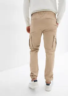 Slim Fit pull on-bukse med stretch og cargolommer, Straight, bonprix