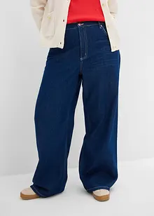 Wide Leg-jeans Mid Waist, komfortlinning, bonprix