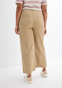 Vid bukse i ren bomull, High Waist, bonprix