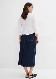 Jeansskjørt Mid Waist, komfortlinning, super soft, bonprix
