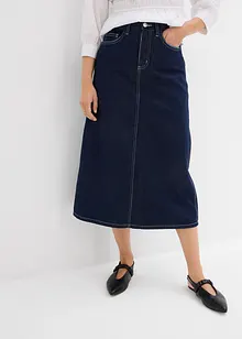 Jeansskjørt Mid Waist, komfortlinning, super soft, bonprix