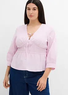 Bluse med rynking og elastiske sømmer, bonprix