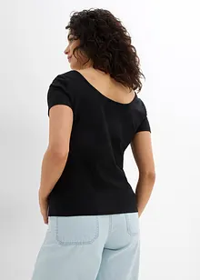 T-skjorte med dyp utringning bak, bonprix