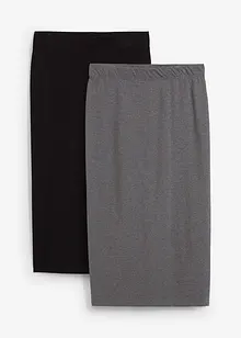 Blyantskjørt i jersey (2-pack), bonprix