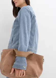 Jeansjakke med stripemønster, kortere modell, bonprix