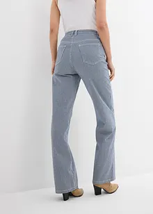 Loose Straight-jeans, High Waist, stripemønster, bonprix