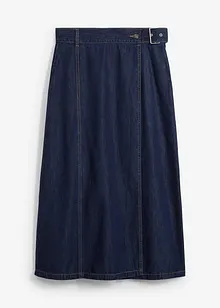 Jeansskjørt i omslagsmodell,  supersoft, bonprix