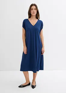 Jerseykjole med V-utringning, av viskosemiks, bonprix