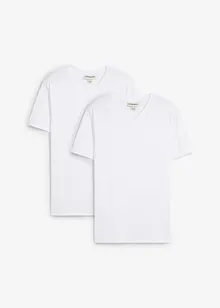 T-skjorte i ren økologisk bomull, Slim Fit (2-pack), bonprix