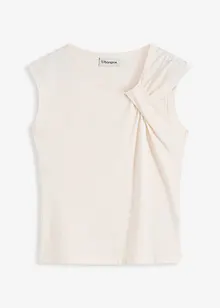 Topp i elastisk bomullsmiks med twist, bonprix