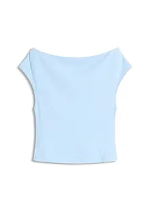 Off shoulder-topp i økologisk bomull, bonprix
