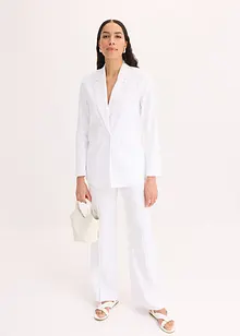 Ledig blazer med lin og bred krage med slag, bonprix