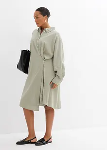 Skjortekjole i viskosemiks med asymmetrisk fald, bonprix