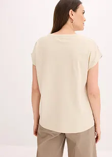 Topp med vevd innfelling og glitterstener, bonprix