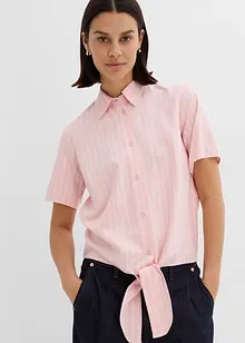 Kortermet bluse med knute-detalj og stripemønster, bonprix