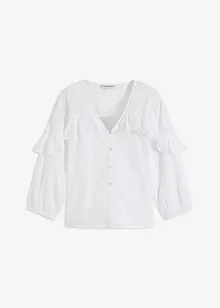 Bluse i lett materiale med volanger, bonprix