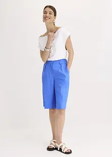 Bermudashorts i luftig linmiks med vide ben, bonprix