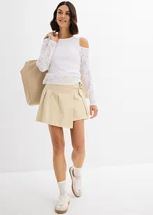 Off shoulder-topp med etset mønster, bonprix