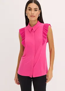 Trikotbluse med volanger, bonprix