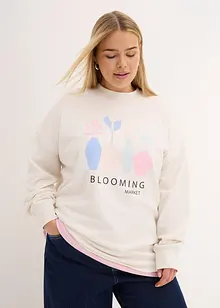 Oversized sweatshirt i bomullsmiks, bonprix