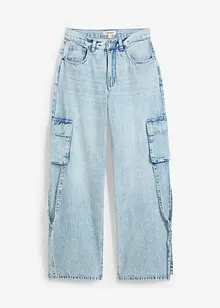 Cargo-jeans Mid Waist, Low Stretch Full Length, bonprix