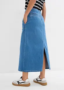 Jeansskjørt Mid Waist, midi-lengde, bonprix