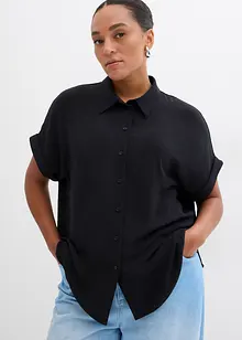 Oversized bluse i krepp med fin struktur, bonprix