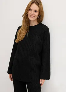Oversized genser med flettemønster, bonprix