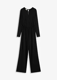 Jumpsuit i jersey med dyp utringning, bonprix