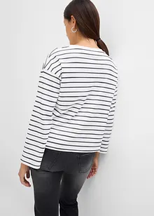 Oversized topp med stripemønster i økologisk bomull, bonprix