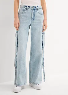 Cargo-jeans Mid Waist, Low Stretch Full Length, bonprix