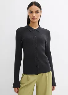 Finstrikket cardigan i viskosemiks, bonprix