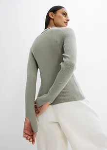 Finstrikket cardigan i viskosemiks, bonprix