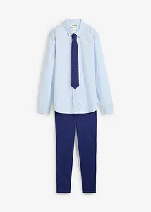 Chinos, langermet skjorte og slips (3-delt sett), bonprix